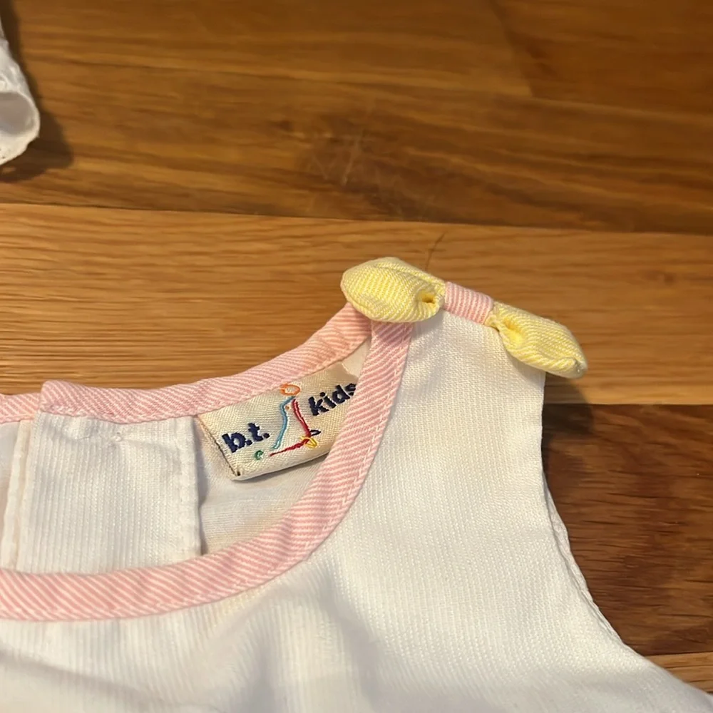 Baby Sarah Louise smocked White‎ Dress (6months), Pink butterfly Romper, and hat